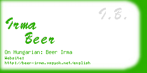 irma beer business card